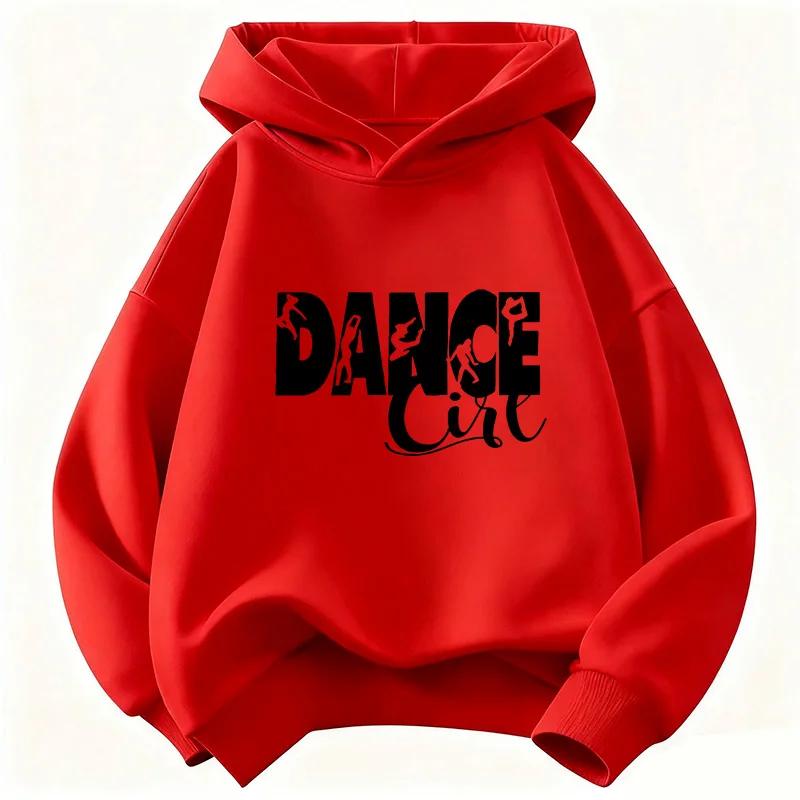 Dance Girl Letter Printed Hoodie Kids Children's Sweatshirt Hoody 90s Girls Autumn Winter Casual Hoodies