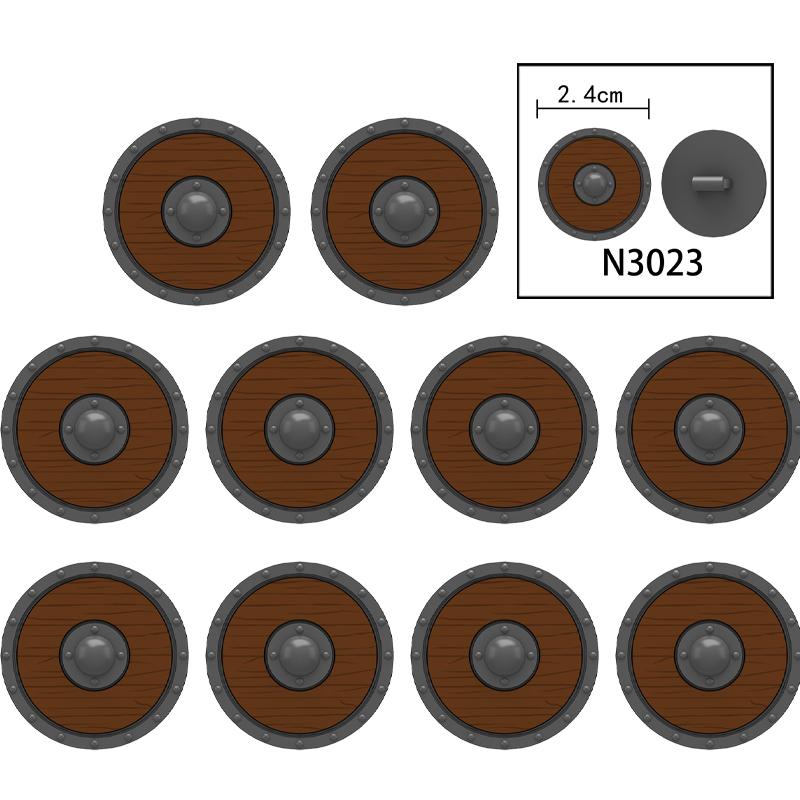 MOC Medieval Military Castle Weapon Roman Knight Helmet Shield Accessories Building Blocks Green Dragon Lion Crusader Bricks Toy