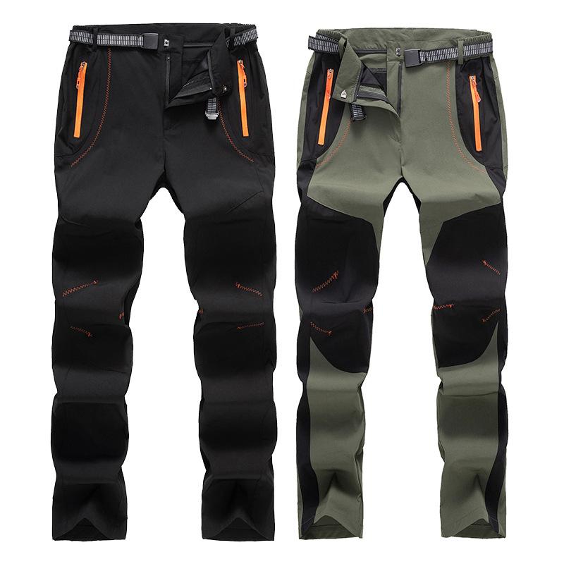 Men's Summer Quick-Dry Outdoor Pants, Waterproof Stretch, Mountaineering, Plus-Size Women's Thin Spring/Autumn Sportswear.
