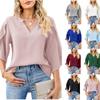 Autumn/Winter 2025 European & American Ruffle Edge Petal Sleeve Loose V-Neck Chiffon Top
