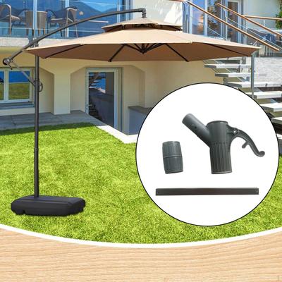 Halterung für den Hebegriff eines Terrassenschirms, Befestigung, seitliche Aufhängehalterung