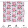 Owl Pattern Shower Curtain Pink Animal Bath Decor