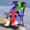 proof beach towel with a Rainbow Friends3 pattern - soft,absorbent,quick-drying,machine washable - perfect for swimming,camping,bathing