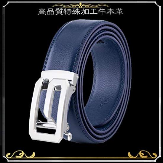 FleurUneffe No Genuine Brown Silver/Gray Belt, Cuttable, Adjustable, Holes, Auto-Lock, Men's Leather, Stylish, Casual, Business, Golf, White, Red,