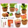 Crochet Cactus Potted Kit Beginner Plant Creative Crochet Diy Keychai Knitting Key Holder Crochet Dolls Material Pack