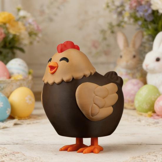 Schokoladen-Ei-Legende-Hühnchen Süßigkeiten-Spender Maschine 3D-gedruckt Niedliches Tier Süßigkeiten-Spender Schreibtisch-Dekoration für Osterkorb-Füller Party-Mitgebsel