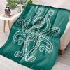 Contemporary Reversible Octopus Flannel printed blanket suitable for all seasons suitable for living room office sofa and travel