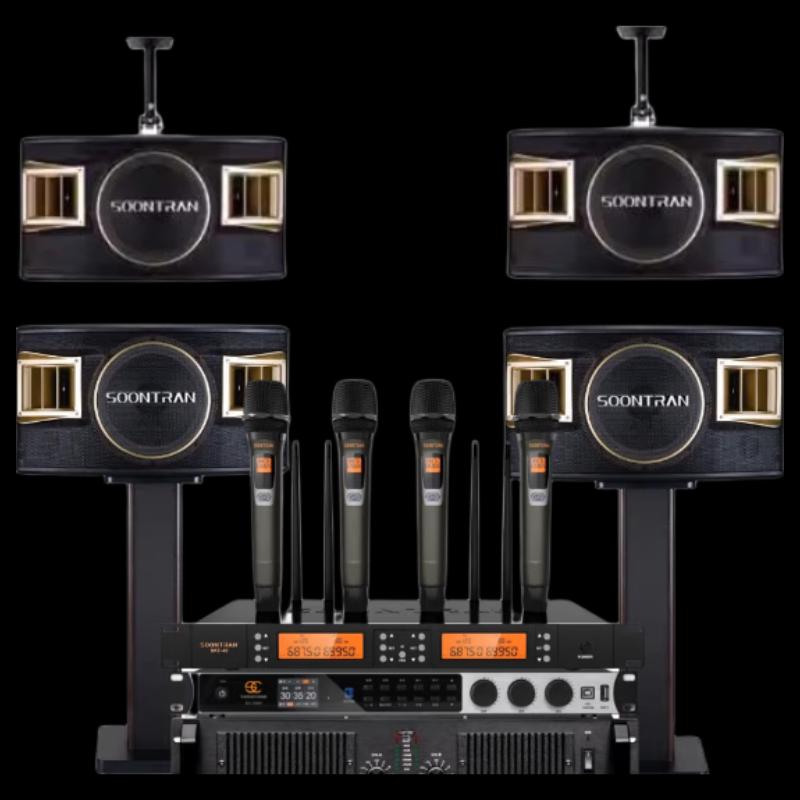 

Songchuan International SP2-11 Home KTV Speaker System with Amplifier and 4 Microphones (CN version)