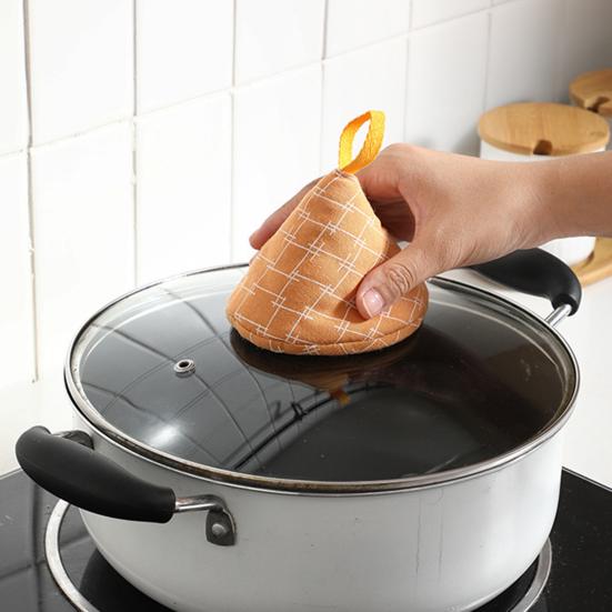1Pc Triangle Pot Hat Non-Slip Stove Handle Mitt for Cast Iron Skillet Hanging Iron Pot Casserole Handle Protector Household Cooking Supplies