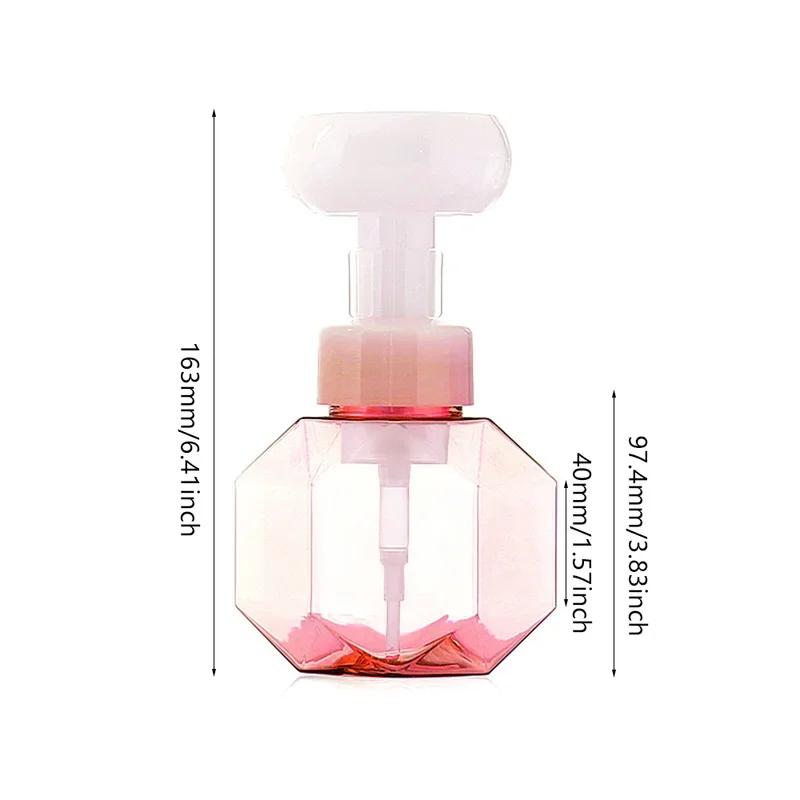 300ml Liquid Soap Dispenser Flower Shape Foam Foaming Pump Empty Bottle Plastic Clear Bottle Shower Gel Foam Pump Bottle