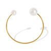 Korean Style Non-fading Faux Pearl Bracelet for Women, Exquisite 18K Gold-Plated Titanium Steel.