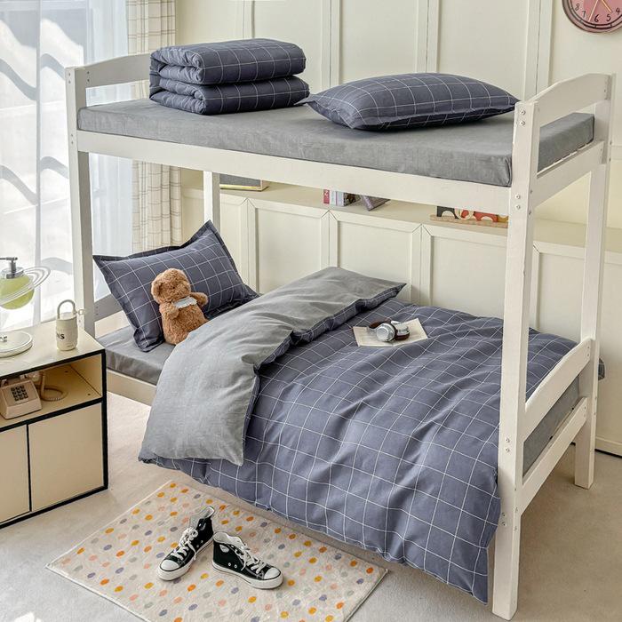 Dormitory/Student Bedding Set: Includes 3-Piece Bed Sheet & Duvet Cover and 6-Piece School Bunk Bed Set.