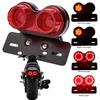Motorcycle LED Tail Light Integrated Brake Turn Signal With License Plate Bracket For Honda Yamaha Universal 12V Rear Light