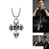 Vintage Skull Cross Titanium Steel Necklace For Men Unique Hip Hop Street Style Jewelry