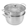 3-Layer Stainless Steel Steam Pot with Glass Lid – Large, Durable Martensite Design