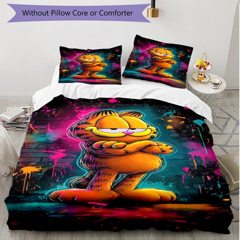 3pcs Duvet Cover Set (1*Duvet Cover + 2*Pillowcase, Without Core), Garfield Print Soft All‑Season Bedding Set, Home Bedroom Decor Gift