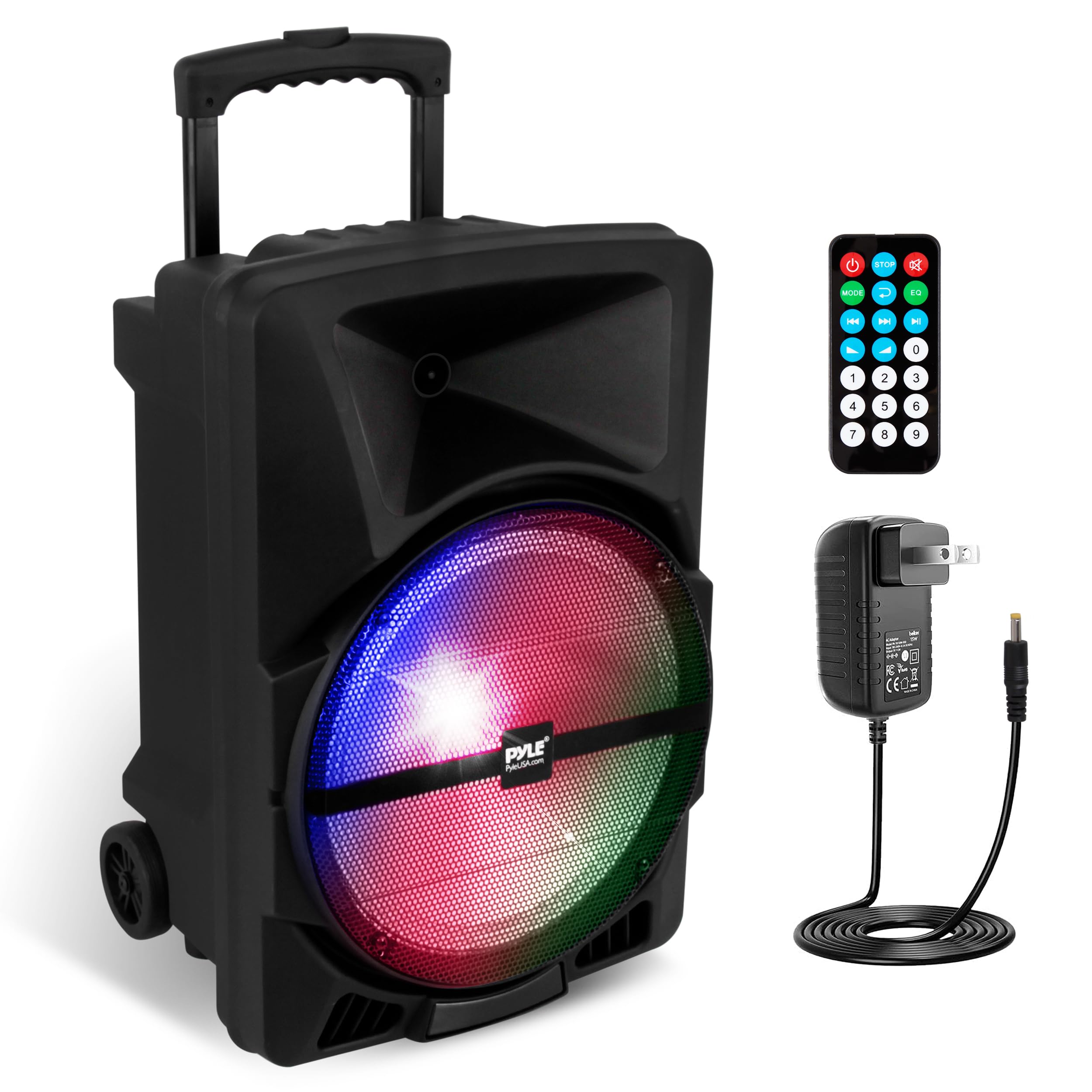 Sistema de alto-falantes PA de 800 W com alto-falante Bluetooth externo PA portátil piscando festa FM vem com garantia PPHP1244B [PYLE Bluetooth integrado] -