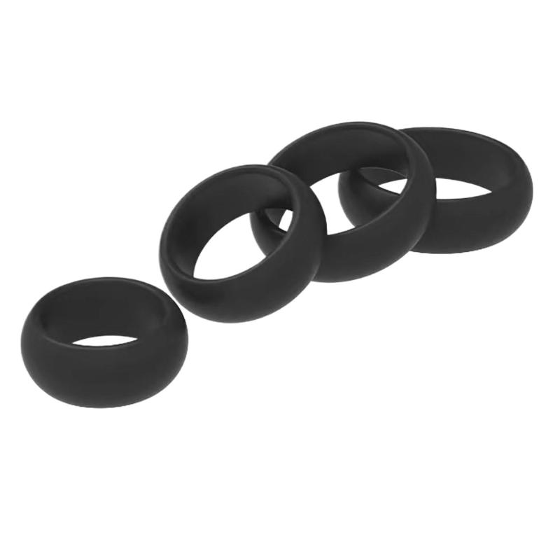 4PCS Elastic Silicone Cock Ring Set Hypoallergenic Non-irritating Male Delay Toy for Couples Enhanced Pleasure Play