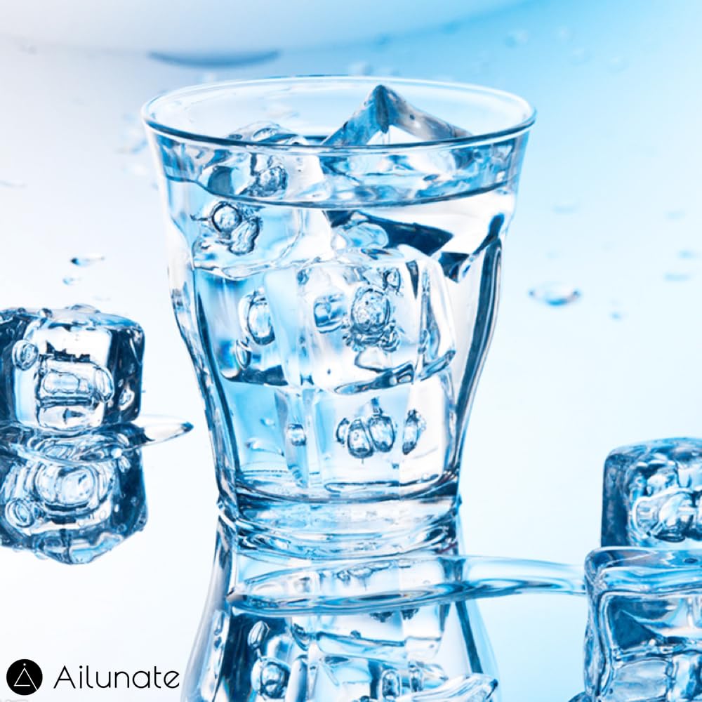 Ailunate Fake Ice Acrylic Crystal Ice for Food Photography and Display 30-Piece Cubes, Cubes, 18mm, 25mm, 30mm,