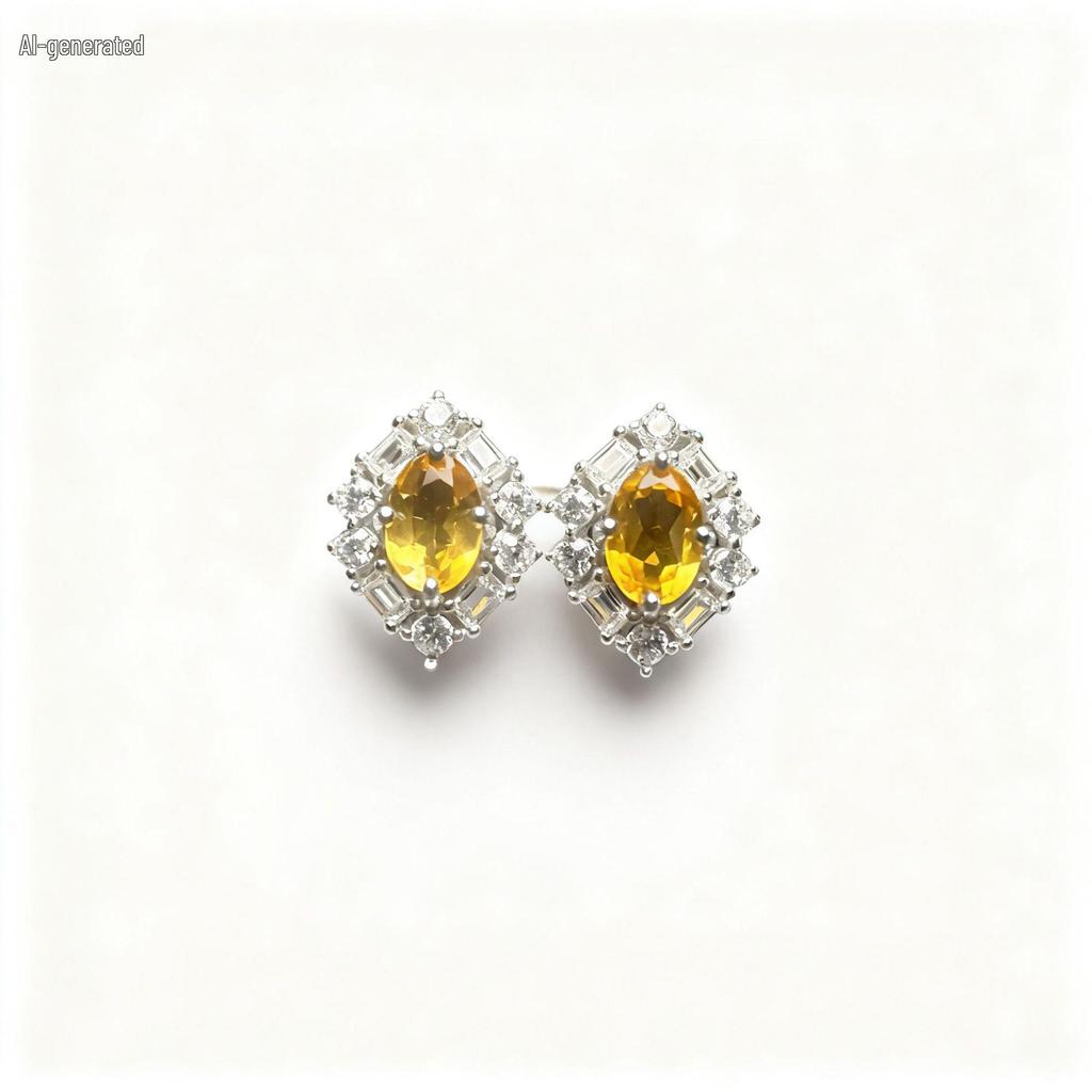 S925 Silver Inlaid Gem Earrings - Stylish, Natural, Versatile