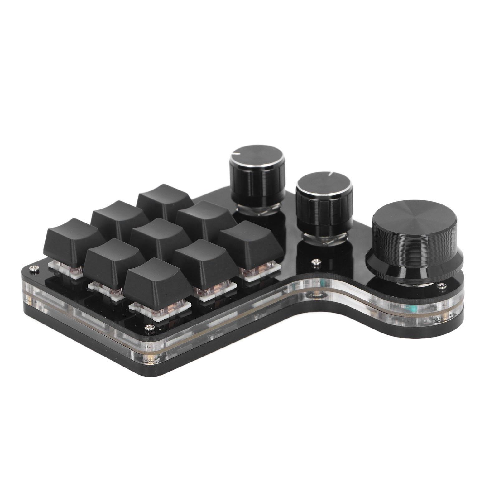 

Мини-клавиатура с 9 клавишами и 3 ручками управления, настраиваемый красный переключатель, светодиод RGB, проводное подключение USB C