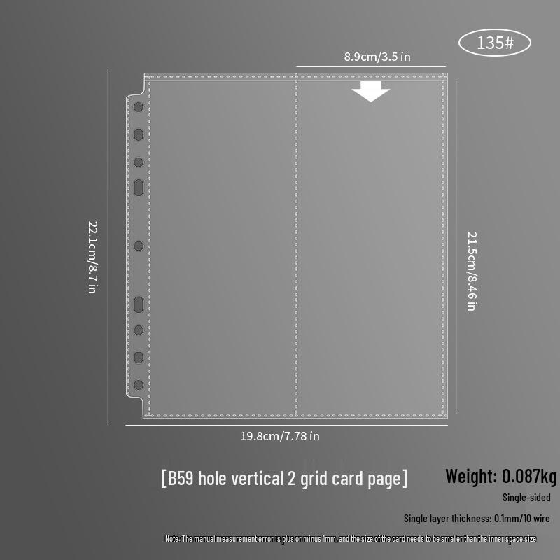 A4/A5 HD Transparent 4-Pocket Refill Pages for Star Cards - Thickened Inserts for 3-Inch Photo Card Albums