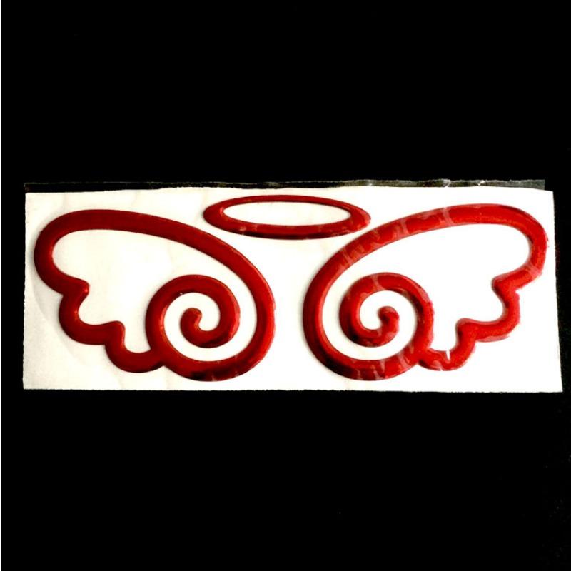 

1PC PVC 3D Angel Wings Personalized Car Label Decoration rear car External Modification Accessories красный