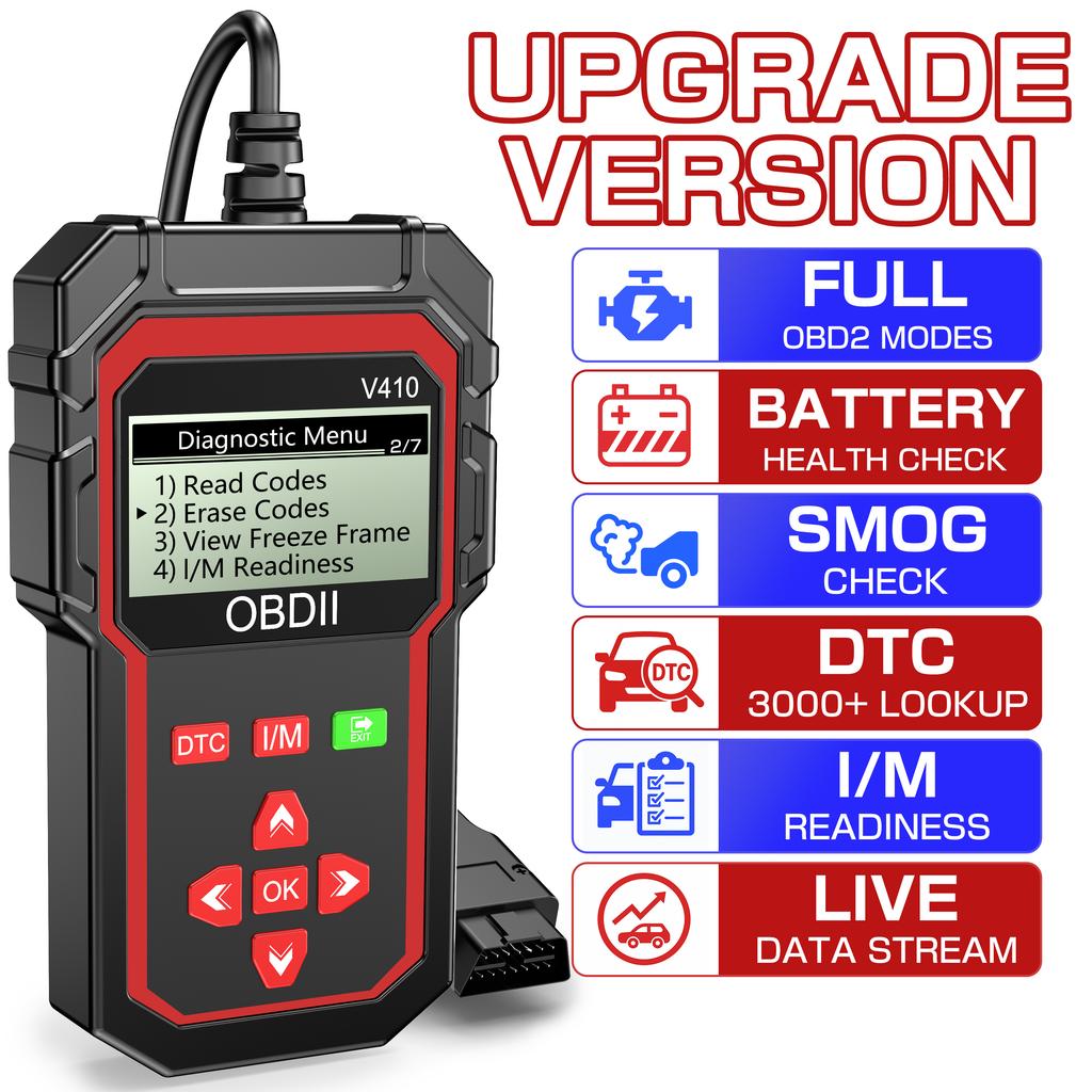 V410 Samochodowy Skaner OBD2 Narzędzia Diagnostyczne OBDII EOBD Odczyt/Kasowanie Kodów Błędów Czytnik Kodów Diagnostyka Systemu Silnika