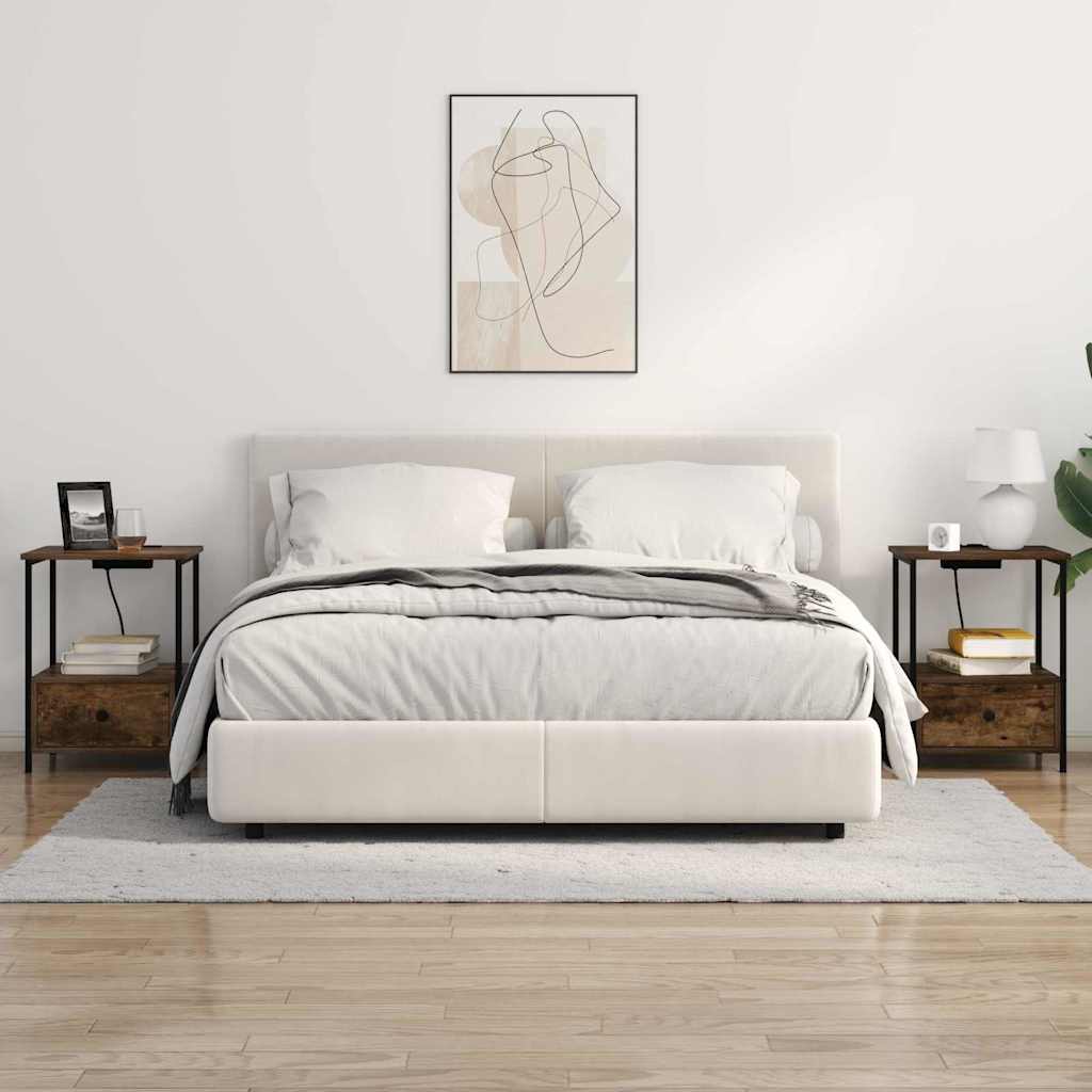 Nightstand Smoked Oak 42 x 41 x 56 cm Engineered Wood