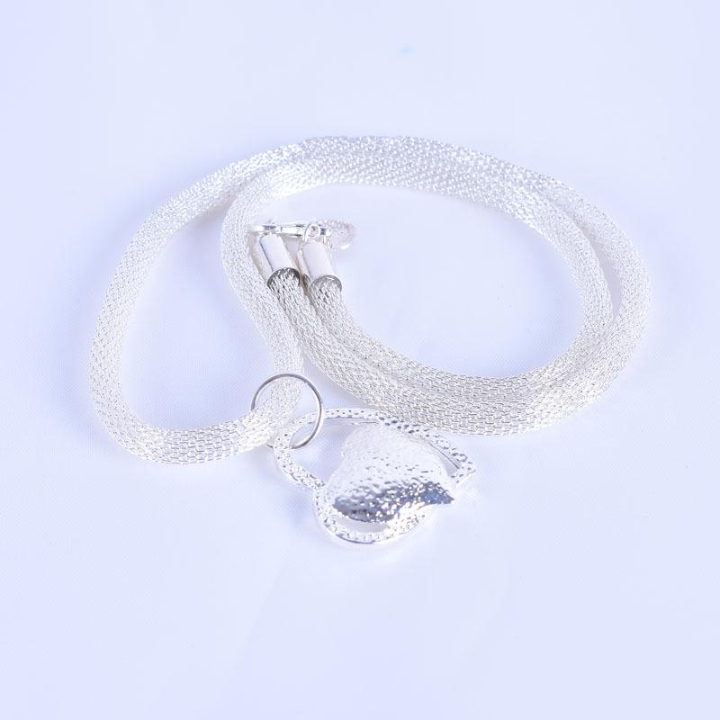 Sui Bian Korean Fashion Silver Plated Heart Clavicle Necklace for Women