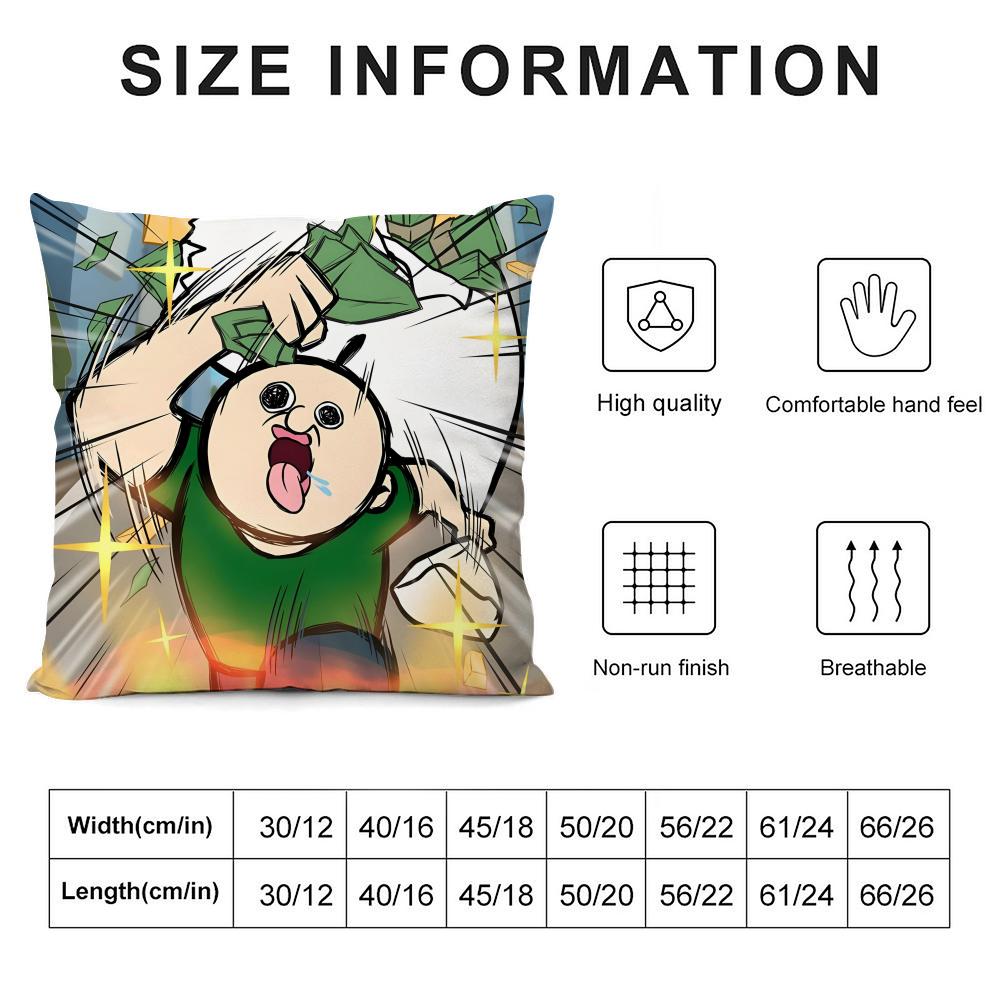 Funny Bbangbbangs Diary Cushion Cover Pillowcase Ultra Soft Skin Friendly Fabric Cloud Like Comfort & Concealed Zipper