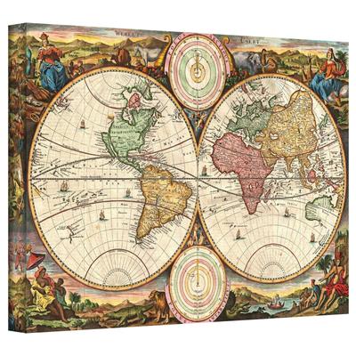 1730 Map of the World Gallery  Wall Art Print Painting On Canvas Solar System Painting Wall Pictures for Living Room Home Decor