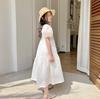 23 Summer Girls' Formal Square Neck Princess Long Dress - Fashionable Sweet Performance Outfit for Middle and Big Children
