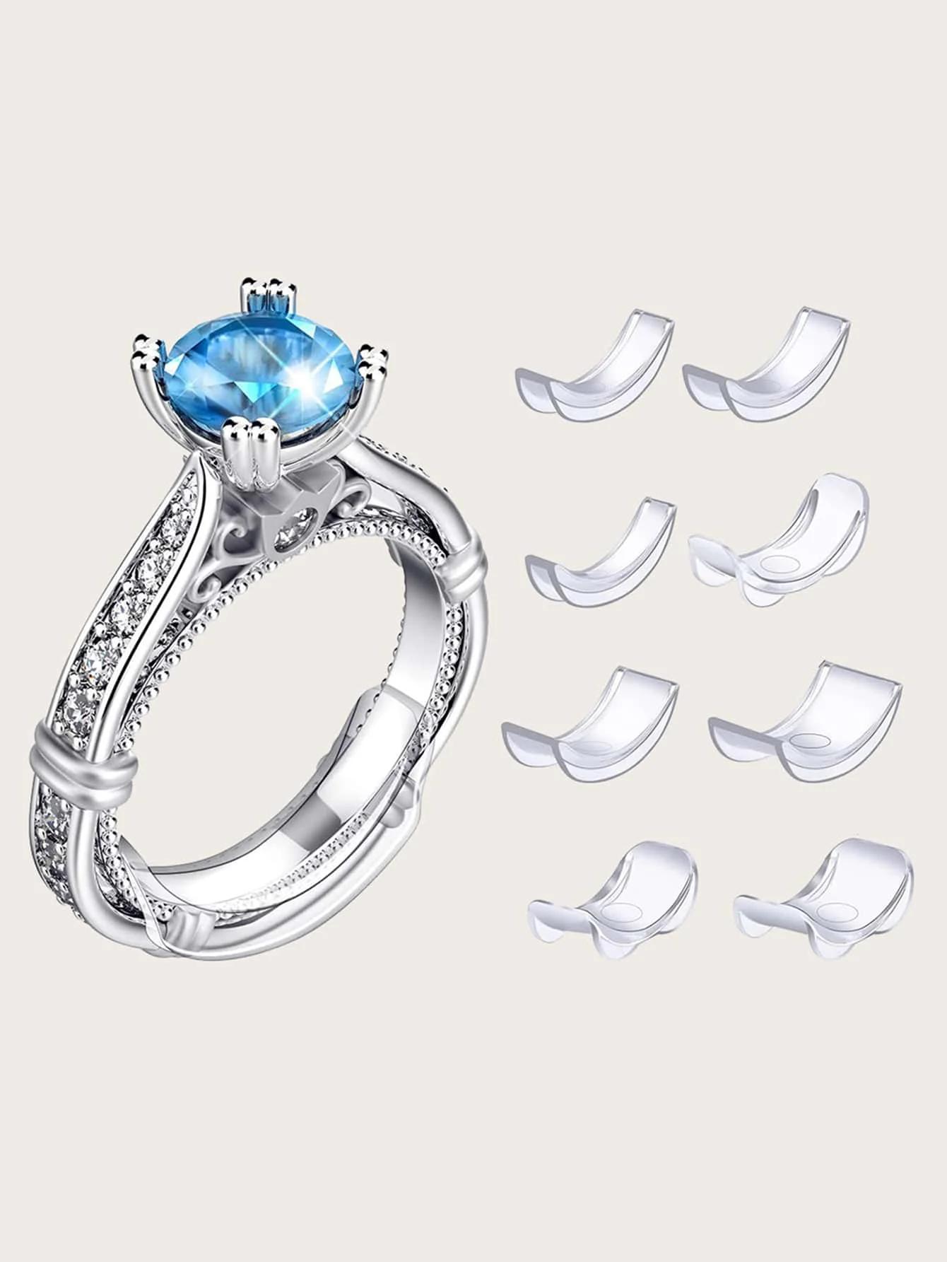 

8Pcs Invisible Clear Ring Size Adjuster Resizer with 8 Sizes Fixed Tightener Adjustment Cushion Jewelry Guard Spacer Tool чистый