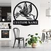 Custom Metal Wall Art, Bird Shape Matte Finish, Personalized Home Decor, Reusable Gift