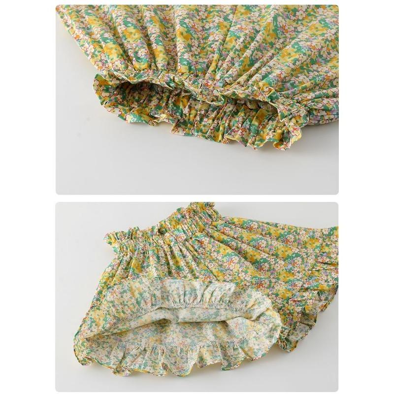 Summer New Children's Clothing for Baby Girls, Home Small Floral Versatile Flower Bud Shorts