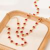 Meier Metallic red heart gemstone women's bracelet necklace jewelry set
