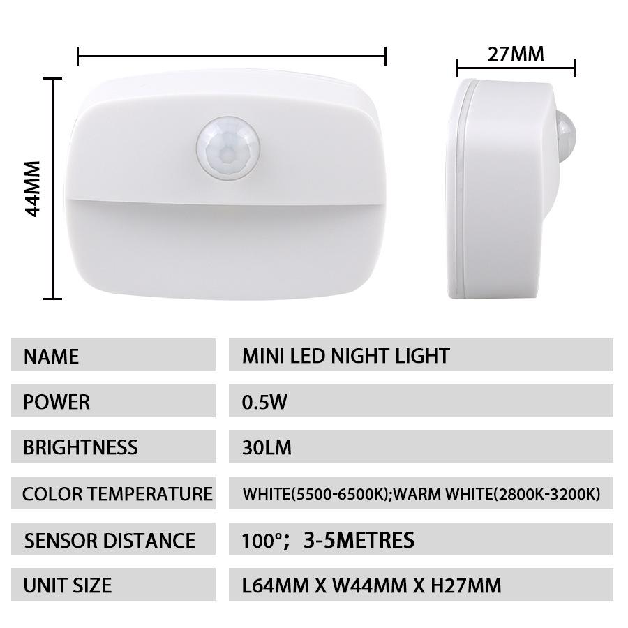 Smart LED PIR Motion Sensor Night Light for Stair, Wardrobe, Cabinet, Drawer, and Bookcase