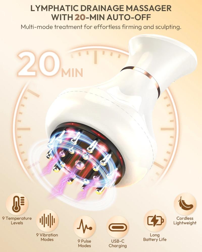 2026 New Lymphatic Drainage Massager & Anti-Cellulite Tool, Body Sculpting Machine with Heat Vibration Soothing Pulse for Legs Arms Hips