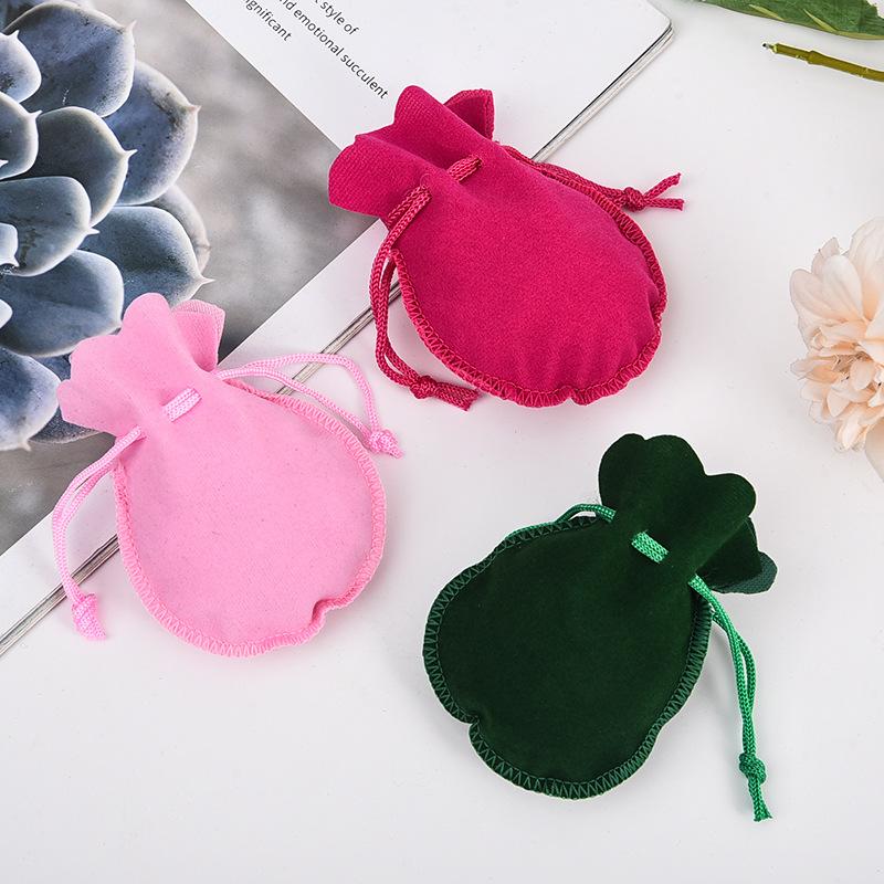 Gourd-Shaped Velvet Gifts Bags Colorful Drawstring Jewelry Bags Storage Pouches For Wedding Christmas Party Gifts Packaging Bags