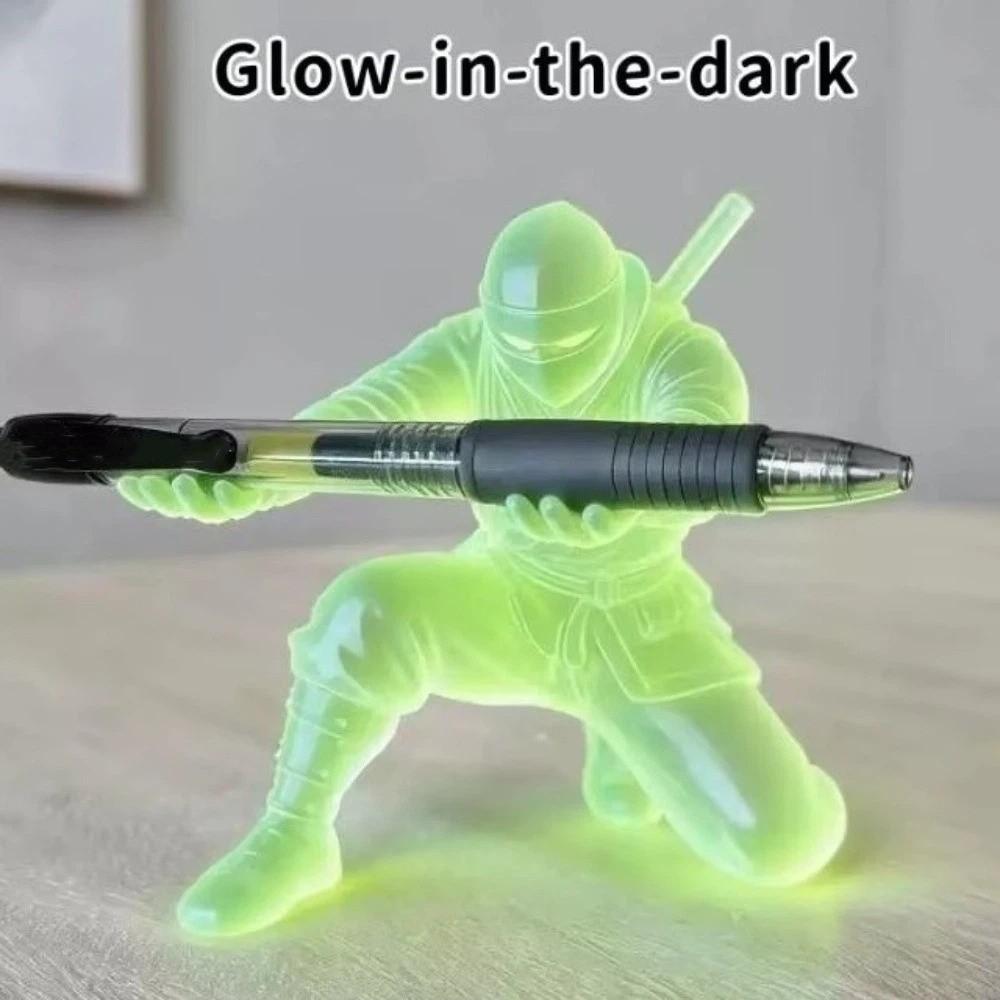 Ninja Character Luminous Ninja Pen Holder Multi-Functional Desk Ninja Ornament Pencil Rack Gift