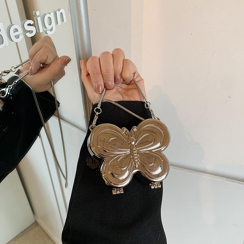 Plic Roșu în Formă de Fluture pentru Schimbare Femei Design de Nișă Cină Geantă de Umăr cu Lanț