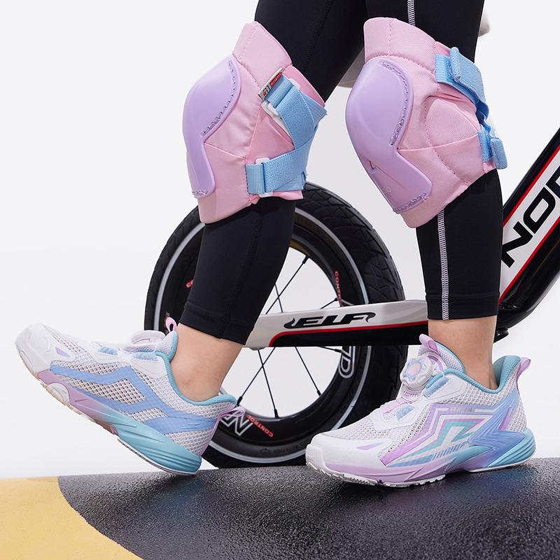 Anta PU Balance Bike Anti-Kick Shock Absorption Low-Top Childrens Running Shoes Kids running shoes White Purple 322329961-1