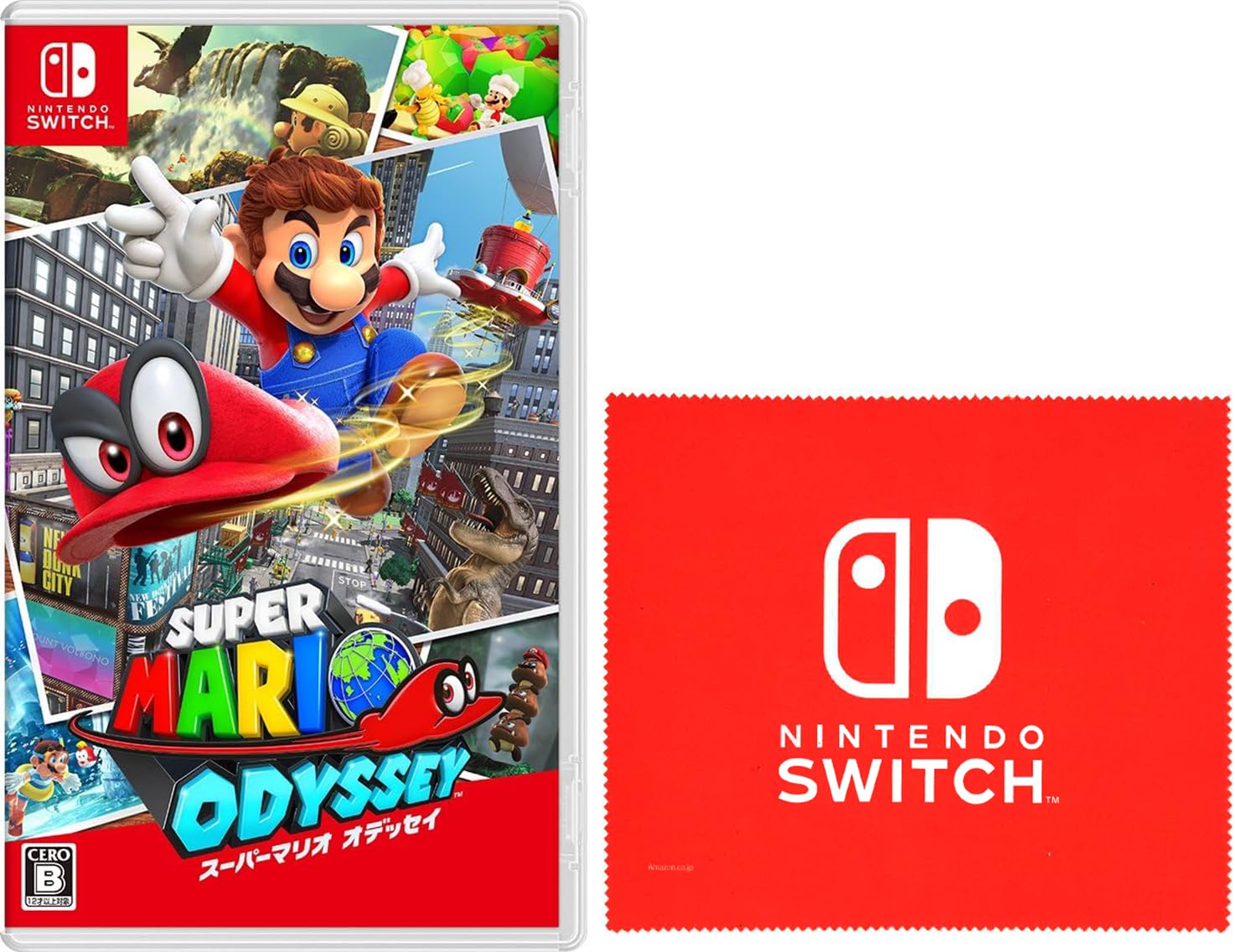 Super Mario Odyssey Switch Nintendo Switch logo design microfiber cloth included - [Bonus]