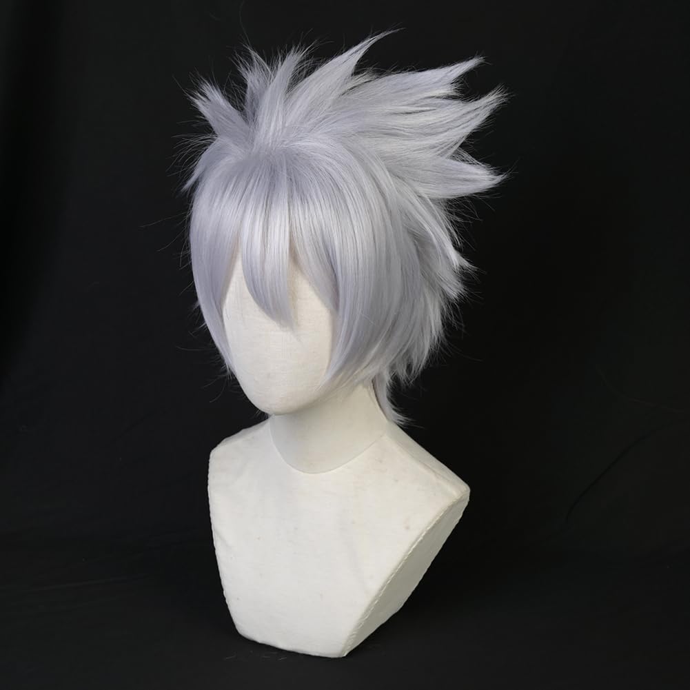 SUNXXCOS Naruto Cosplay Wig, Heat-Resistant, Costume Accessory (Hatake Kakashi)