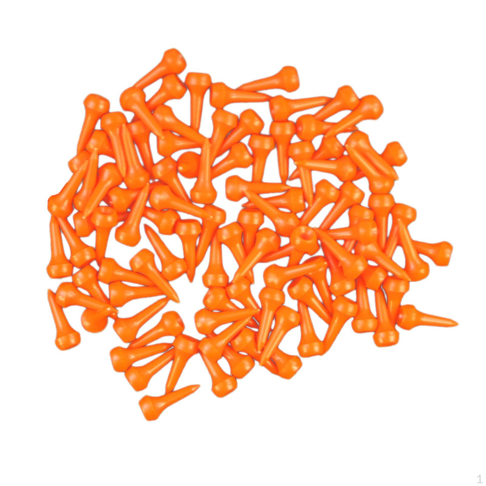 

100 Count Golf Tees Set for Training And Practice Equipment помаранчевий