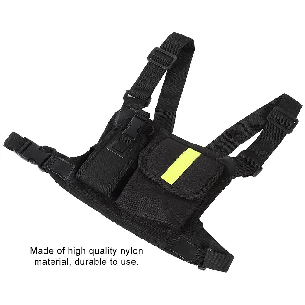 Bright Yellow Chest Harness Chest Front Pack Pouch Holster Vest Rig Carry Case for WalkieTalkie
