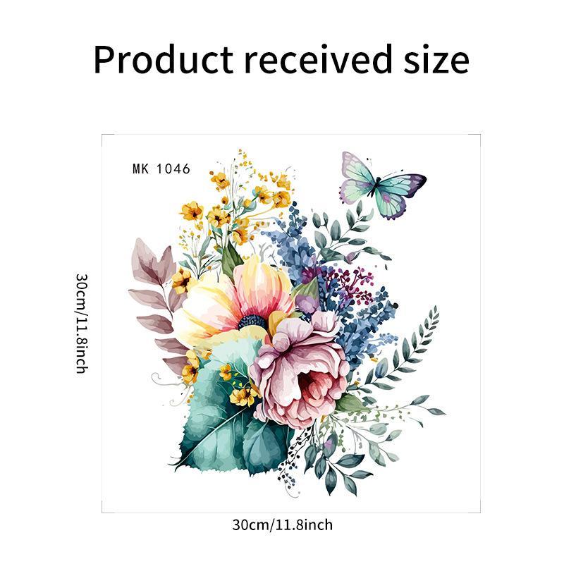 Toilet Sticker Waterproof Floral Butterfly Self Adhesive Removable No Trace for Home Bathroom Renovate