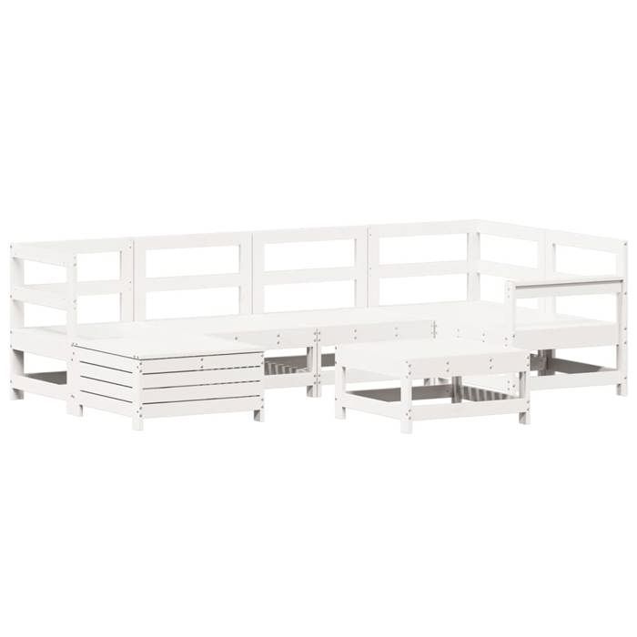 VidaXL Garden Furniture Set 7 Pcs White Solid Pine Wood 3250949
