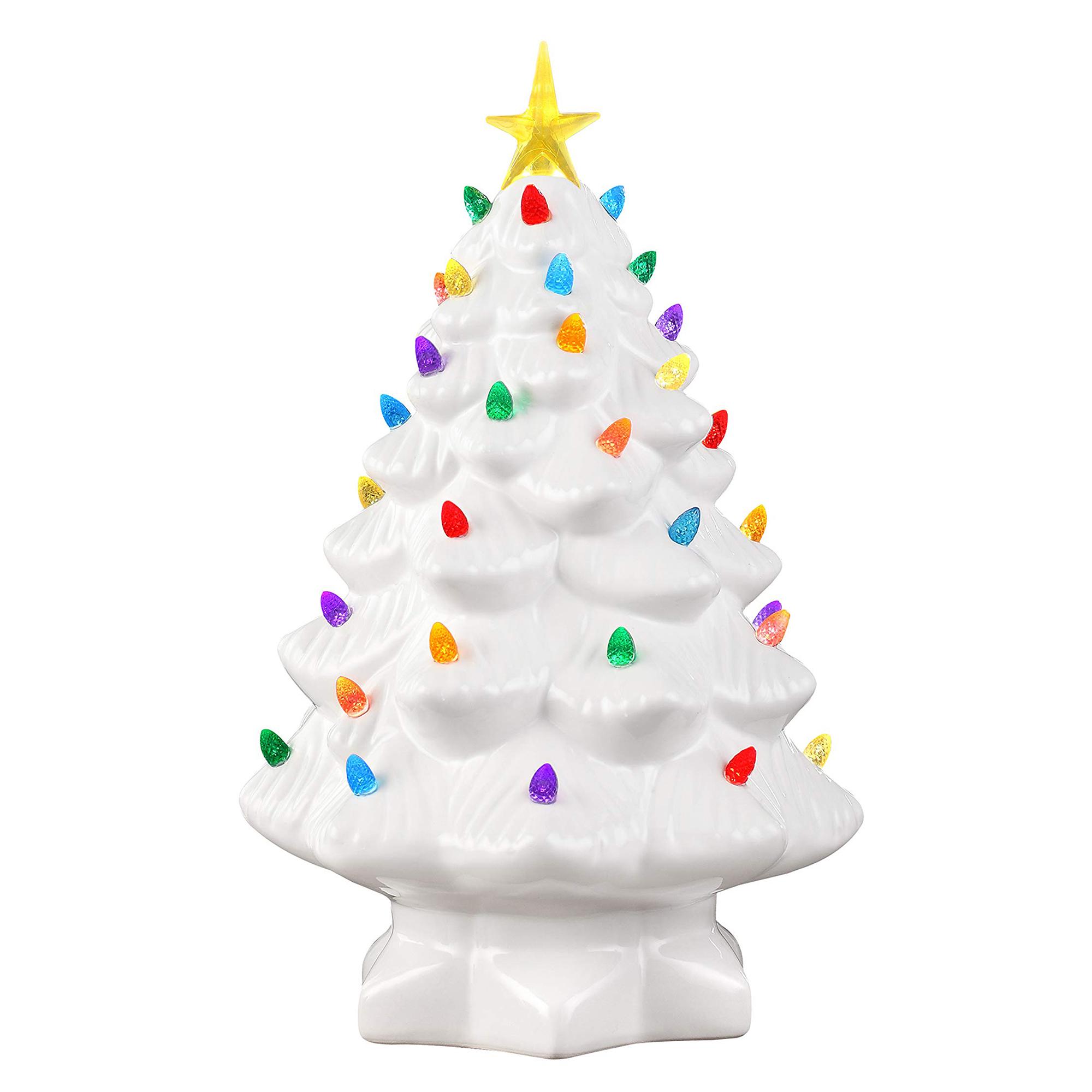 

20cm LED Christmas Tree Ornaments Resin Tabletop Christmas Decorations with Multicolored Lights B